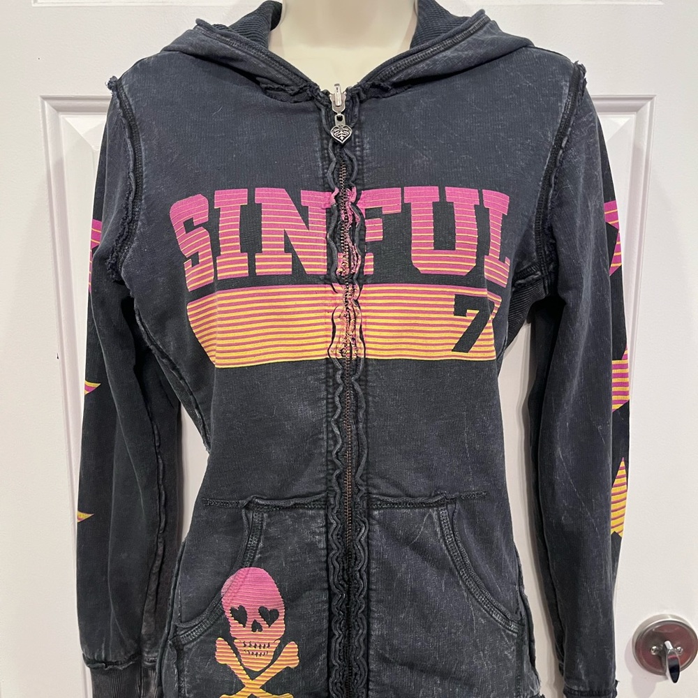 Sinful reversible hooded zip up